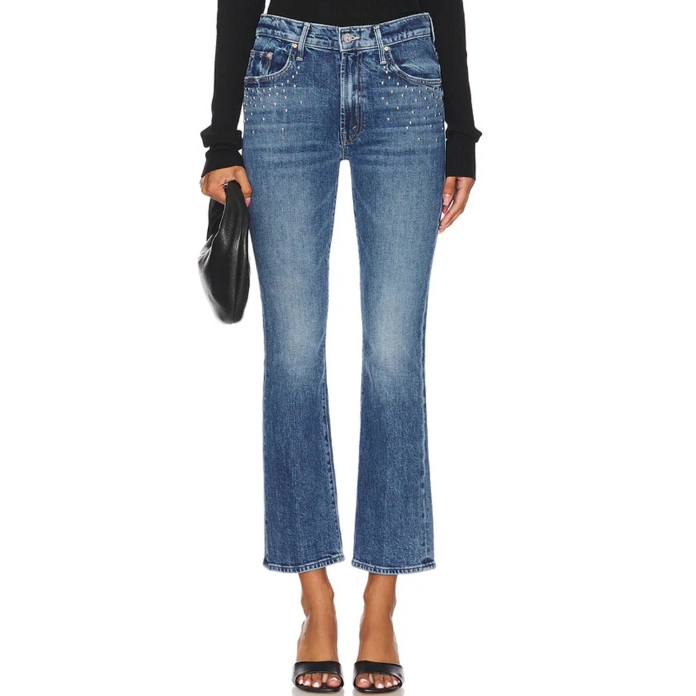 Mother Superior The Insider Flood Jeans High Rise Size 30 Color Metal Magic NWT